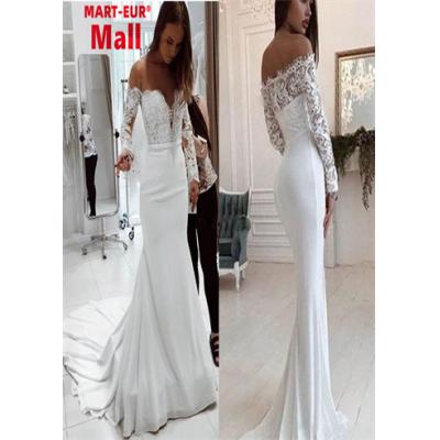 Classic Side Slit Mermaid Wedding Dress V-Neck Tulle Applique and Satin Floor Length Sexy Illusion Buttons Customized Go
